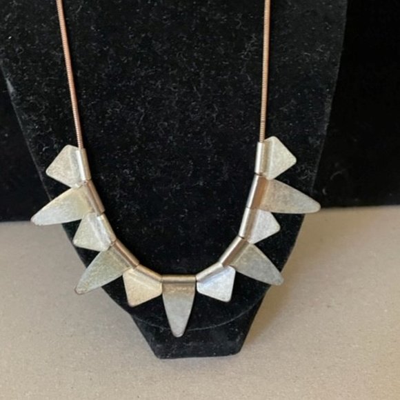 Funky 70's Metal Punk Necklace on a 15" Snake Chain, making a Statement - Picture 2 of 4